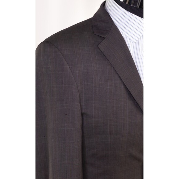Lanificio A. Rodina Pronto Uomo brown Wool Plaid Blazer  Sz 40R Super 120s - Picture 4 of 15